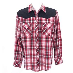 90s plaid color block western shirt 1990s vintage